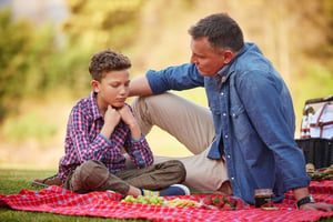 A father empathizing with his son